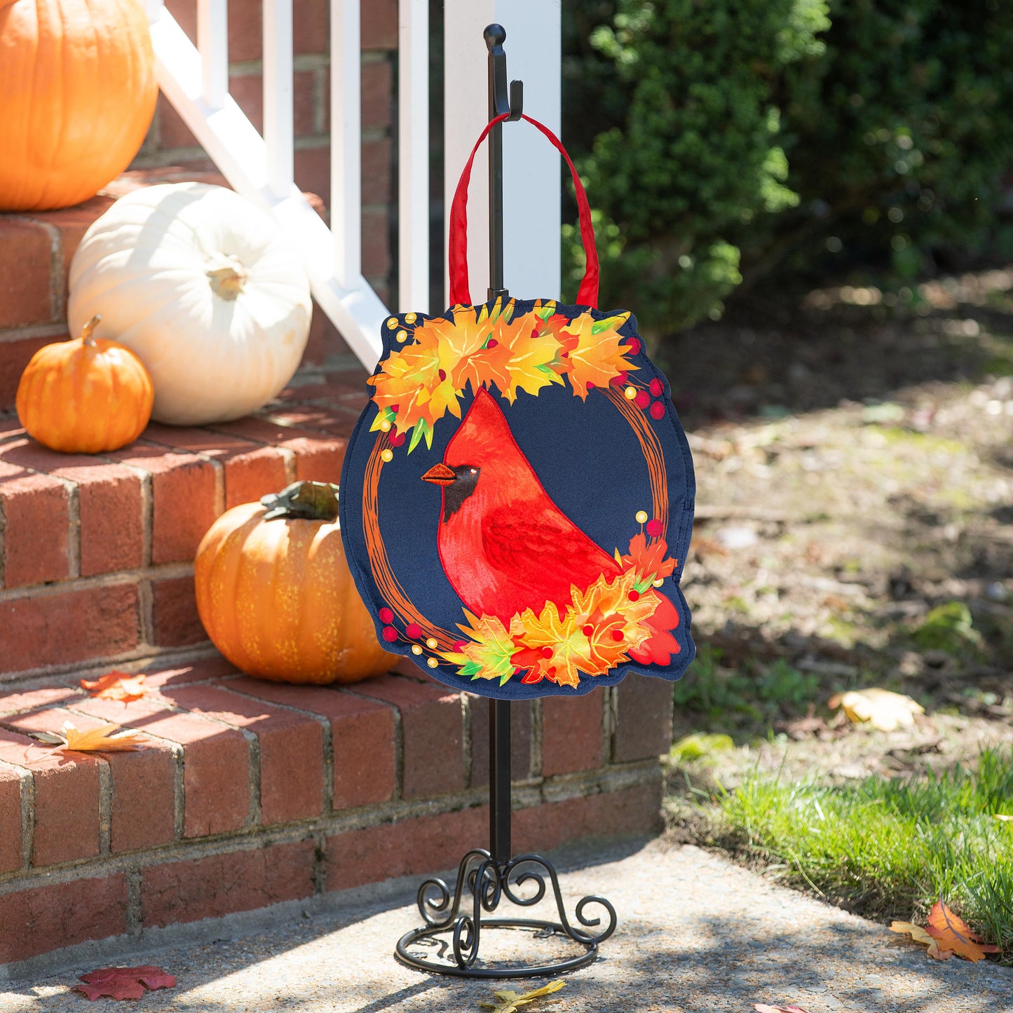 Fall Cardinal Wreath Door Decor Hanger