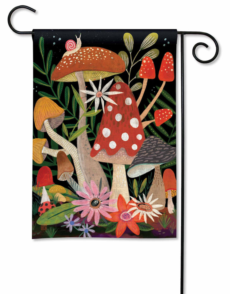 Mushroom Garden Printed Garden Flag; Polyester 12.5"x18"