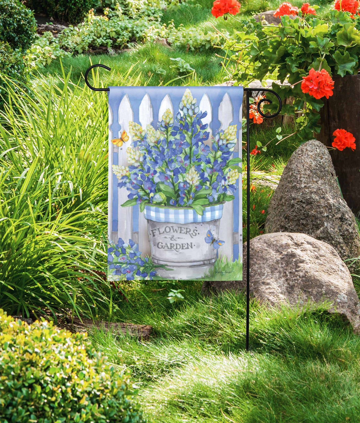 Bluebonnet Bucket Garden Flag