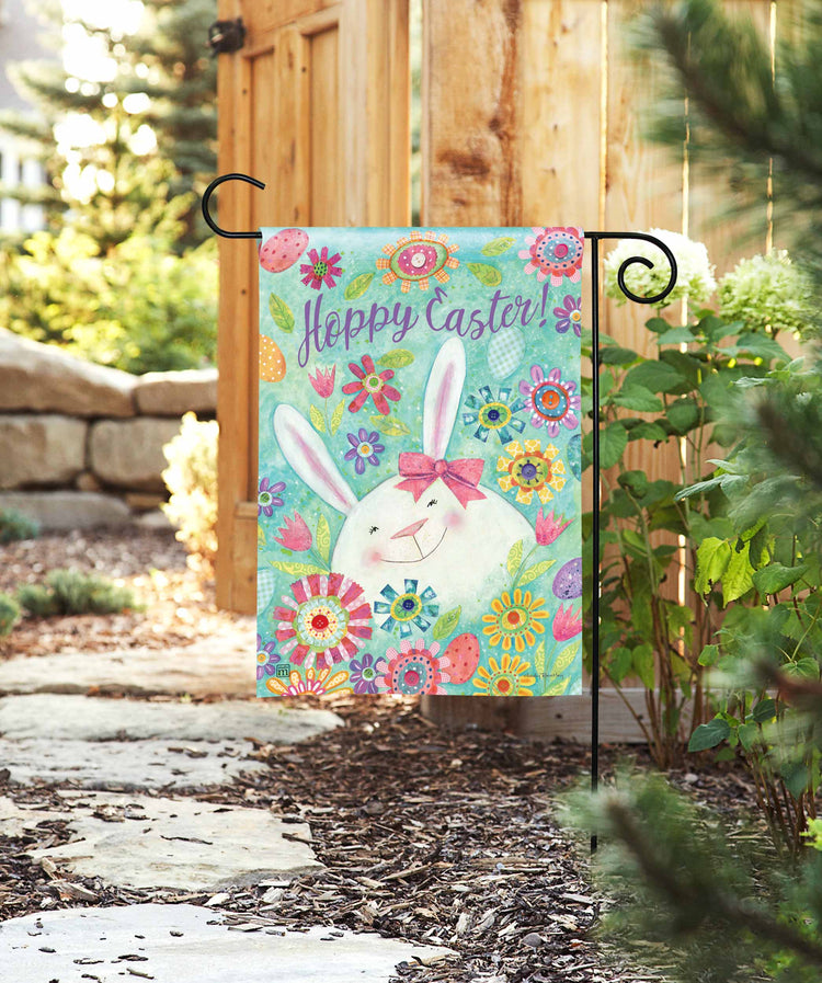 Whimsy Bunny Printed Garden Flag; Polyester 12.5"x18"