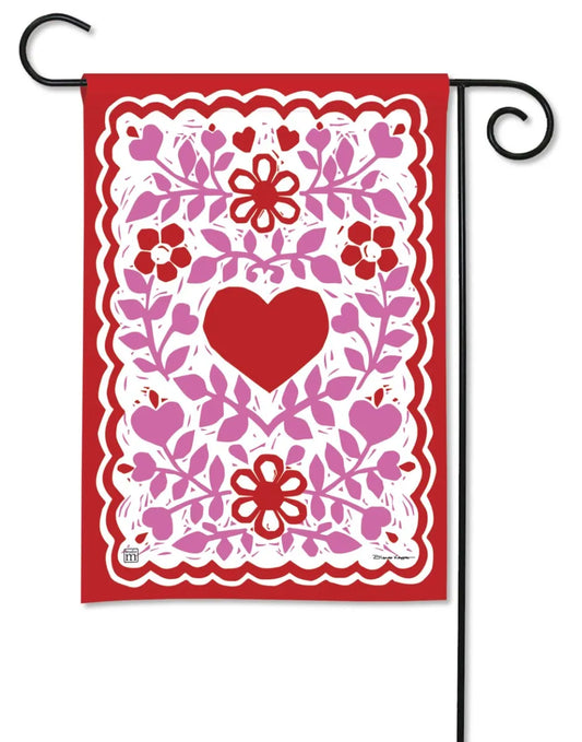 Lots of Love Printed Garden Flag; Polyester 12.5"x18"