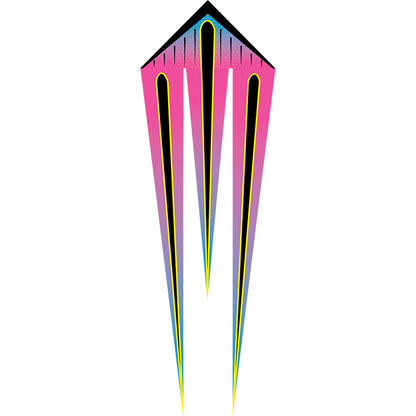 Raspberry Shock Polyester Flo-Train Delta Kite, Fiberglass Frame to include 200'x45 lb. Test Line & Winder