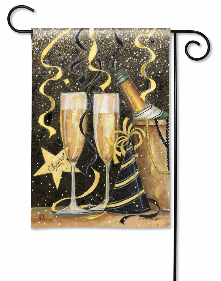 New Year's Eve Printed Garden Flag; Polyester 12.5"x18"