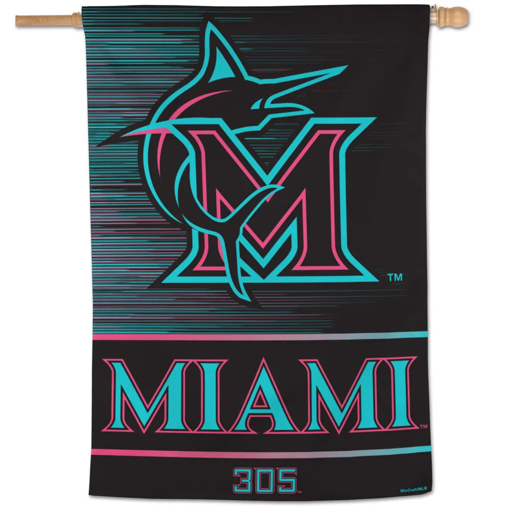 28"x40" Miami Marlins House Flag; Polyester