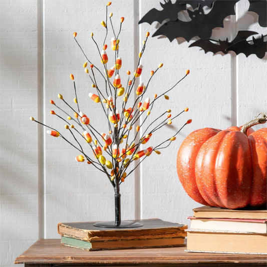 Halloween Candy Corn Artifical Stem Table Decor with Base - 3.94"W x 3.94"L x 18"H