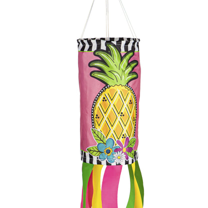 Bright Pineapple Windsock; Polyester 7"ODx38"L