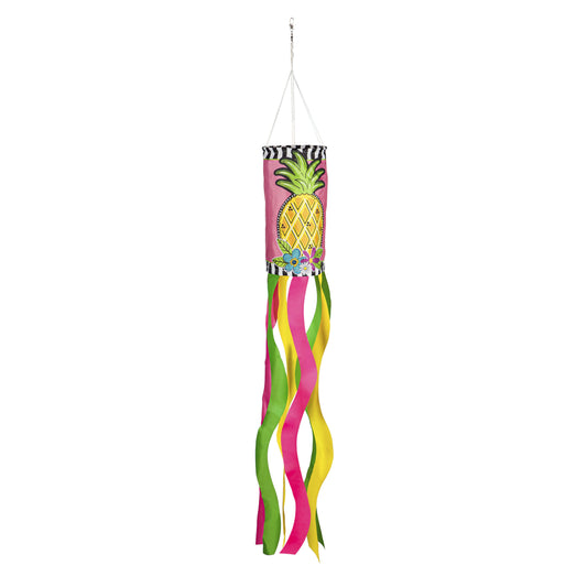 Bright Pineapple Windsock; Polyester 7"ODx38"L