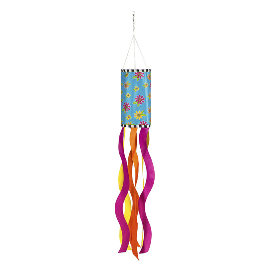 Floral Blessings Windsock; Polyester 7"ODx38"L