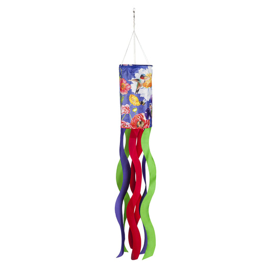 English Garden Florals Windsock; Polyester 7"ODx38"L