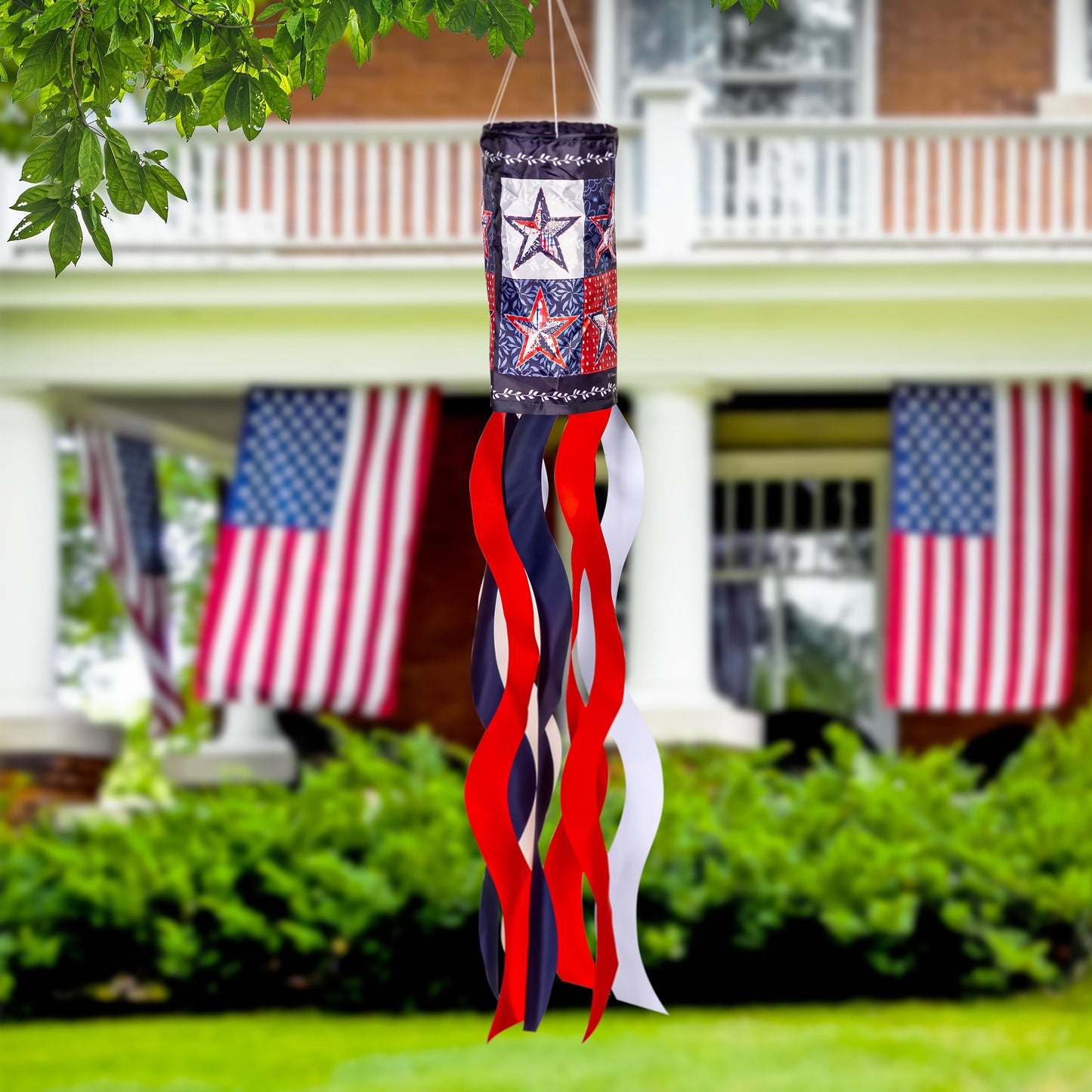 Red, White, & Blue Stars Windsock; Polyester 6"ODx40"L