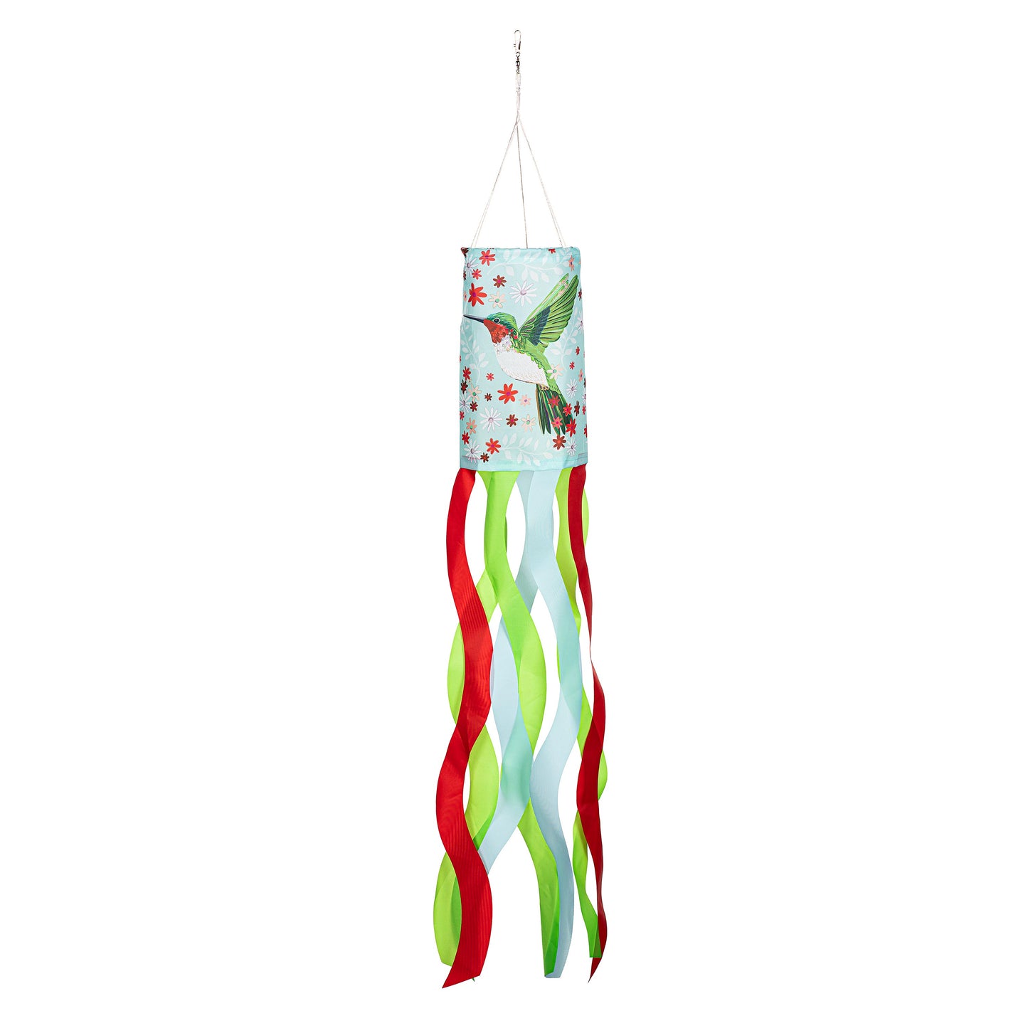 Hummingbird Welcome Windsock; Polyester 6"ODx40"L