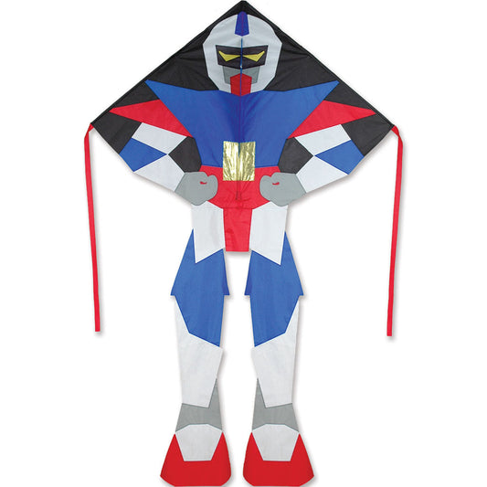 Super Bot Nylon Easy Flyer Kite with Fiberglass Frame to include 300 ft. 30 lb. Test Line & Winder ; 46"x90" - Wind Range 5 ~ 18 mph