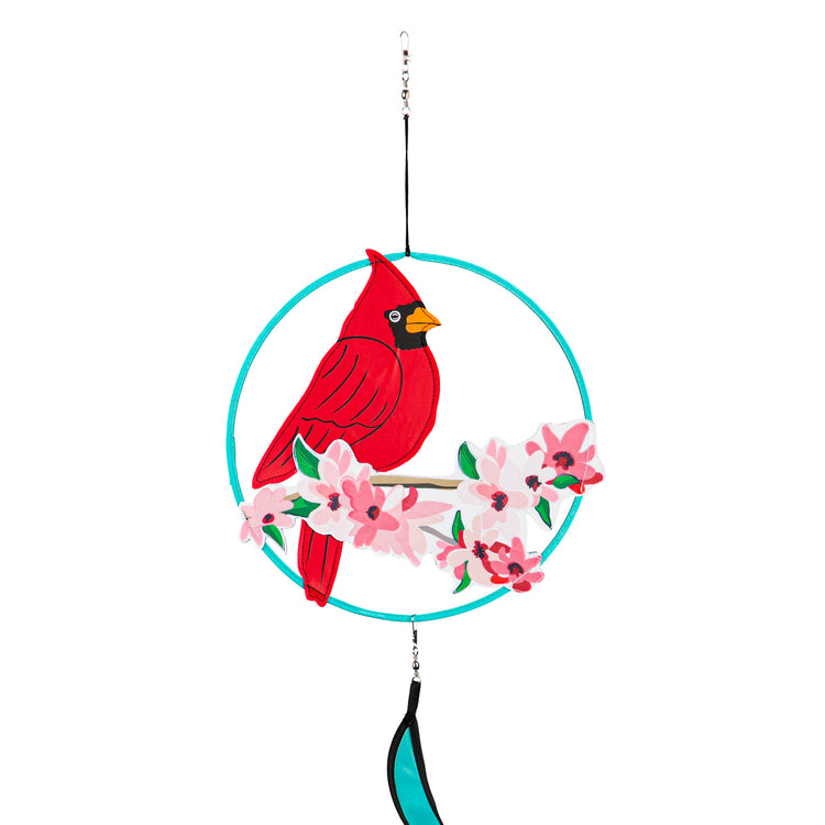 Spring Cardinal Wind Spinner Windsock; Polyester 12"ODx51"L