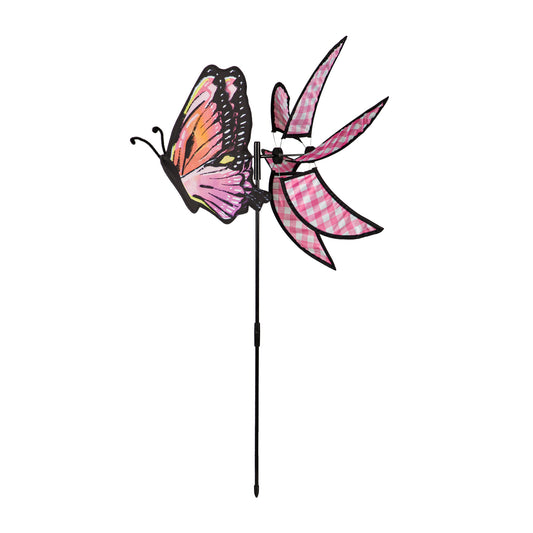 Butterfly Fields Pinwheel Spinner; 19"x19"ODx37"T