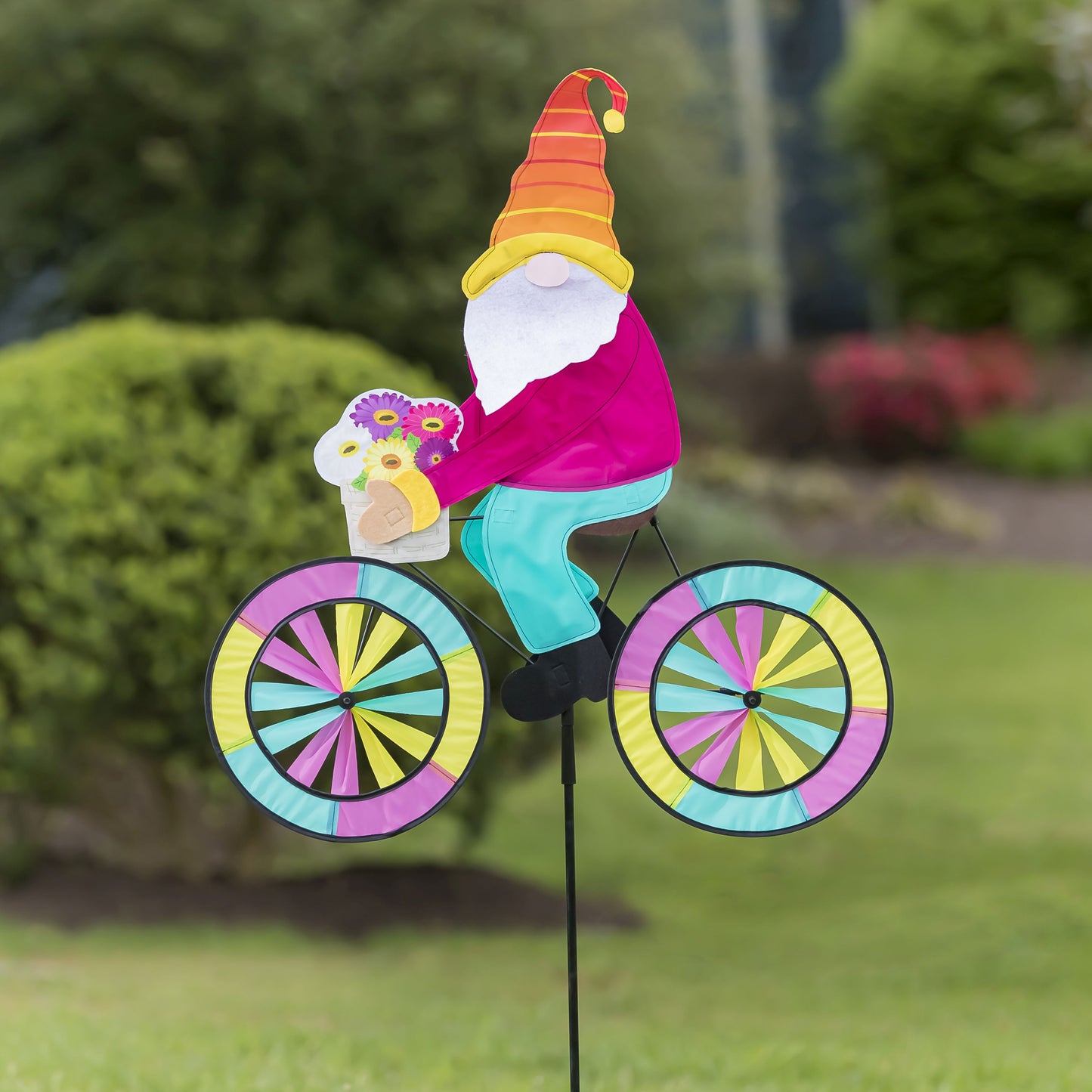 Spring Gnome Bicycle Spinner; 57"Wx29"T