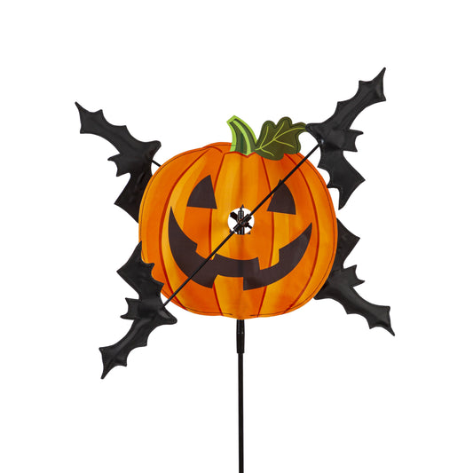 Batty Jack-o-Lantern Pinwheel Spinner; 23"ODx36"T