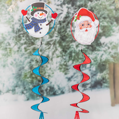 Santa Claus Wind Spinner Windsock; Polyester 12"ODx51"L