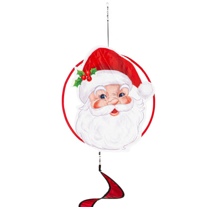 Santa Claus Wind Spinner Windsock; Polyester 12"ODx51"L