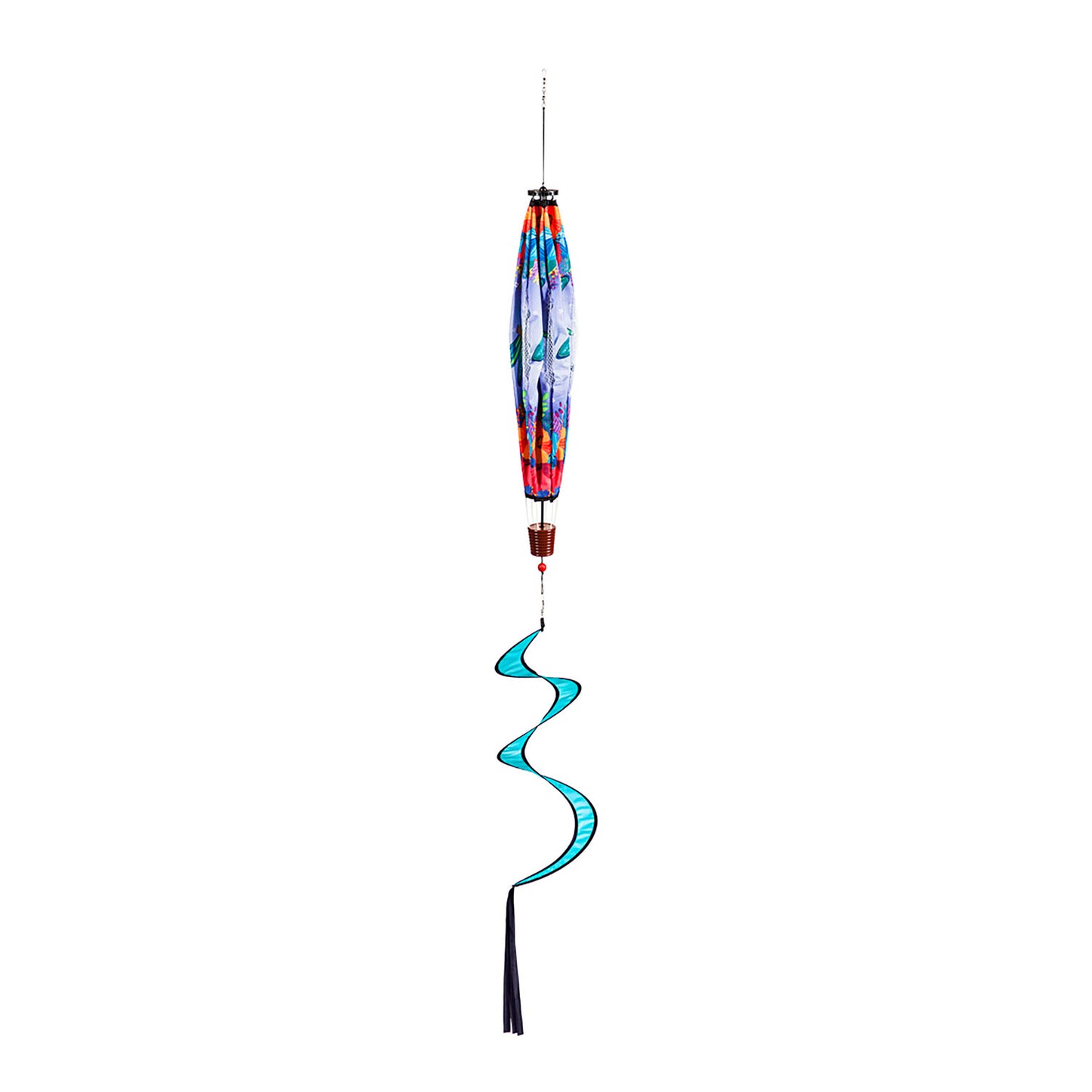 Fluttering Dragonfly Hot Air Balloon Spinner; 55"L x 15" Diameter