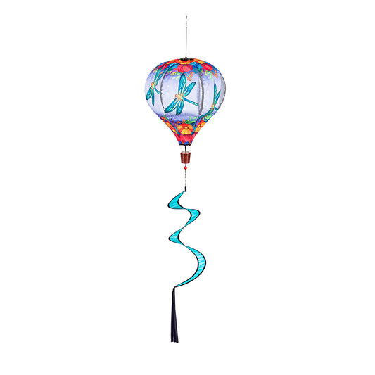 Fluttering Dragonfly Hot Air Balloon Spinner; 55"L x 15" Diameter