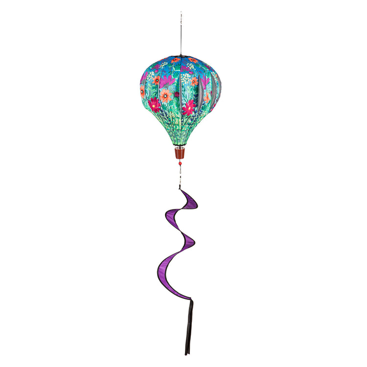 Wild Flowers Welcome Hot Air Balloon Spinner; 55"L x 15" Diameter