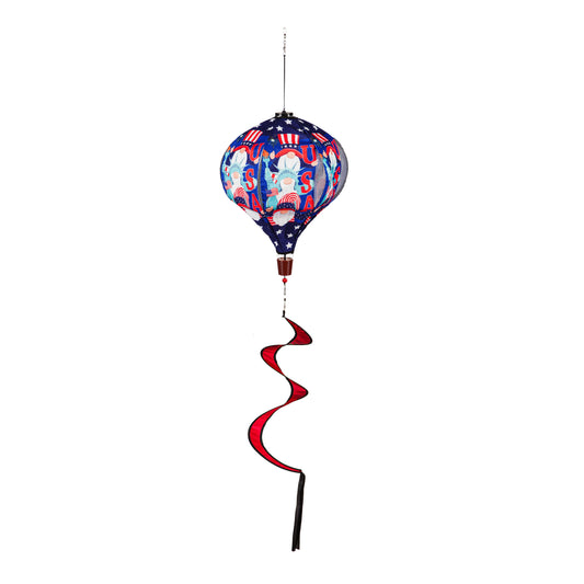 USA Gnomes Hot Air Balloon Spinner; 55"L x 15" Diameter