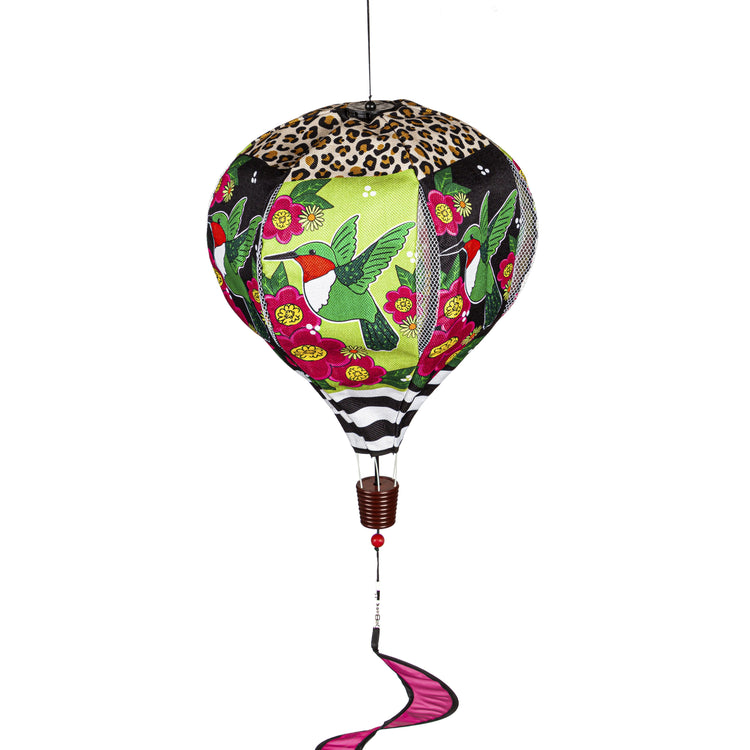 Spring Hummingbird Hot Air Balloon Spinner; 55"L x 15" Diameter