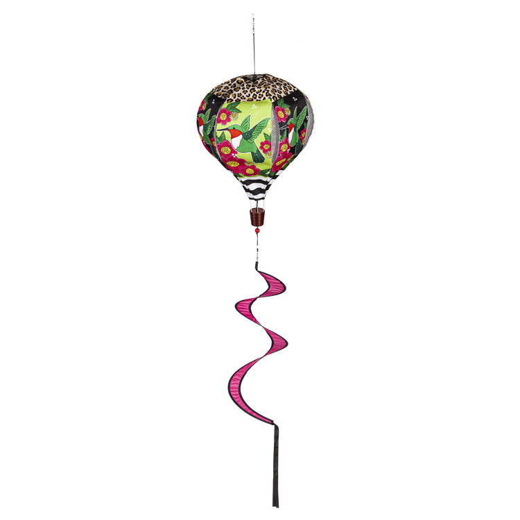 Spring Hummingbird Hot Air Balloon Spinner; 55"L x 15" Diameter