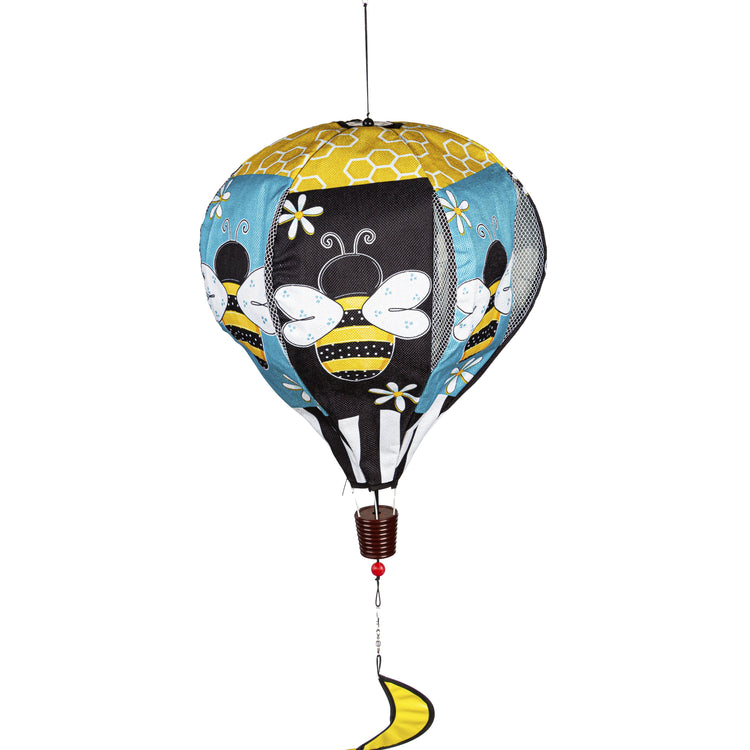 Buzzing Bee Hot Air Balloon Spinner; 55"L x 15" Diameter