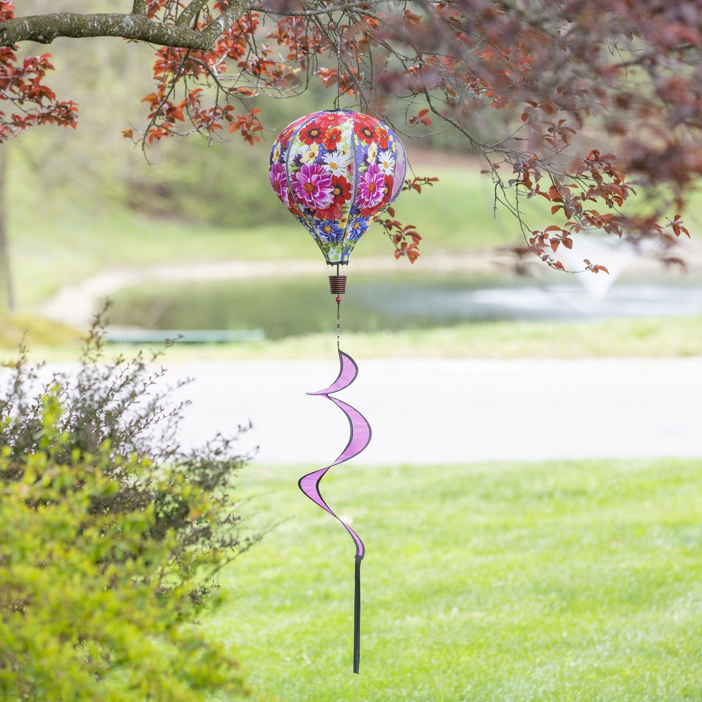Divided Floral Hot Air Balloon Spinner; 55"L x 15" Diameter