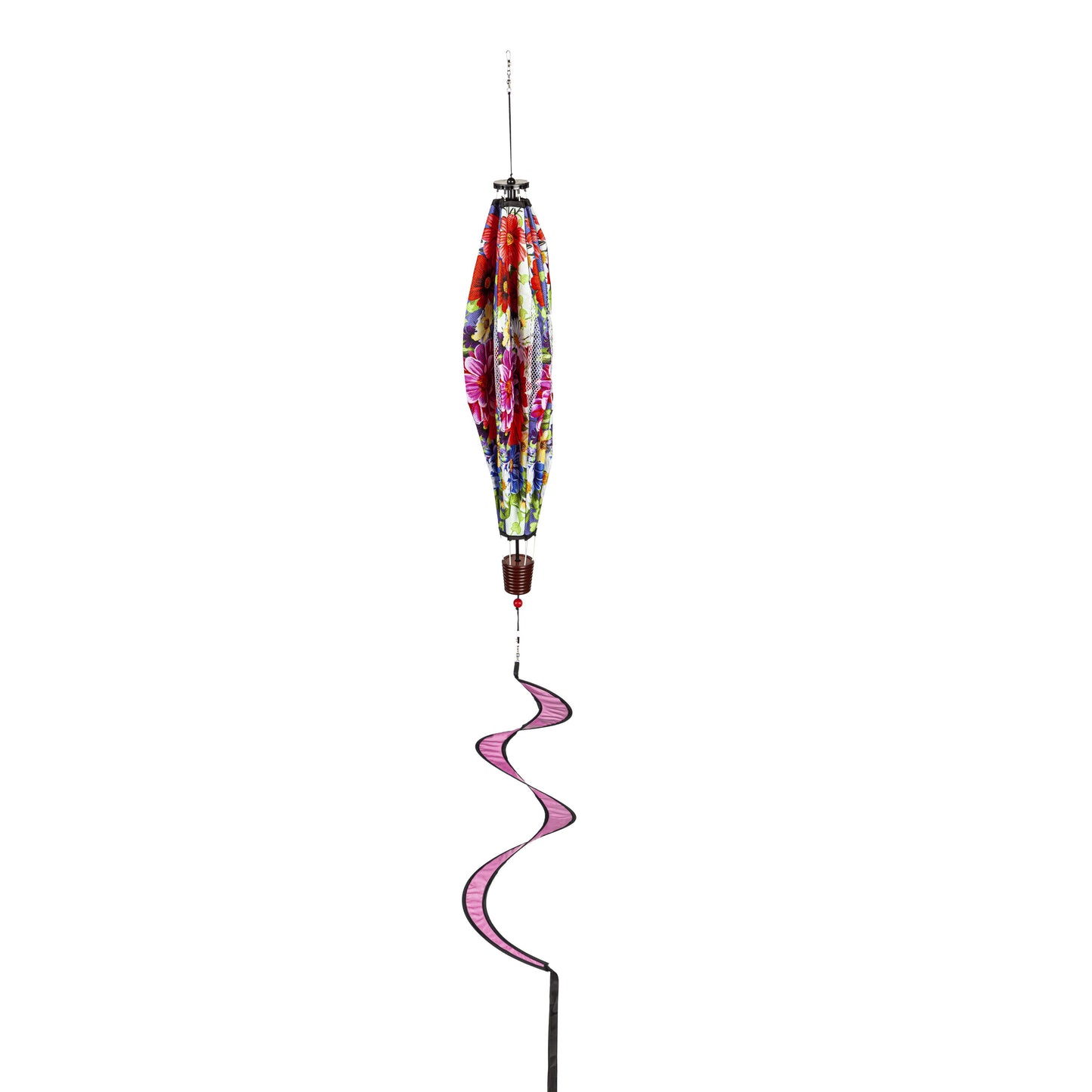 Divided Floral Hot Air Balloon Spinner; 55"L x 15" Diameter