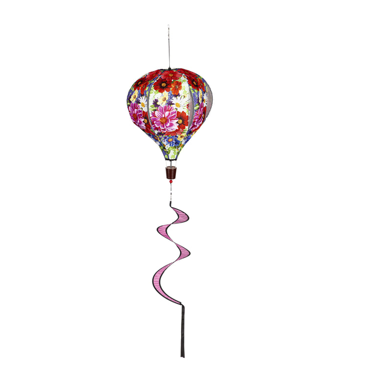 Divided Floral Hot Air Balloon Spinner; 55"L x 15" Diameter