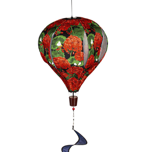 Geranium Welcome Hot Air Balloon Spinner; 55"L x 15" Diameter