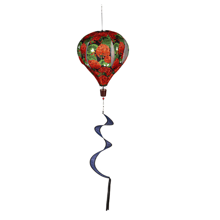 Geranium Welcome Hot Air Balloon Spinner; 55"L x 15" Diameter