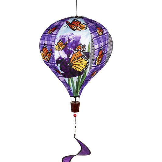 Iris Butterflies Hot Air Balloon Spinner; 55"L x 15" Diameter