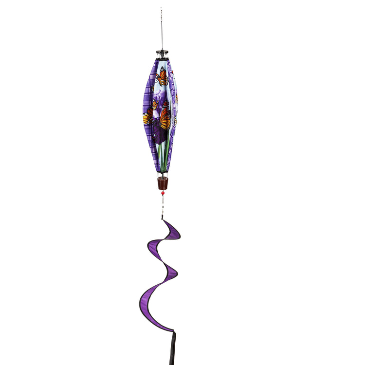 Iris Butterflies Hot Air Balloon Spinner; 55"L x 15" Diameter