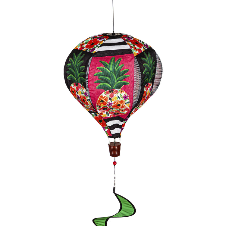 Patterned Pineapple Hot Air Balloon Spinner; 55"L x 15" Diameter
