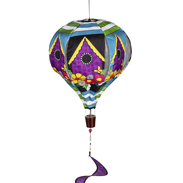 Daisy Birdhouse Hot Air Balloon Spinner; 55"L x 15" Diameter