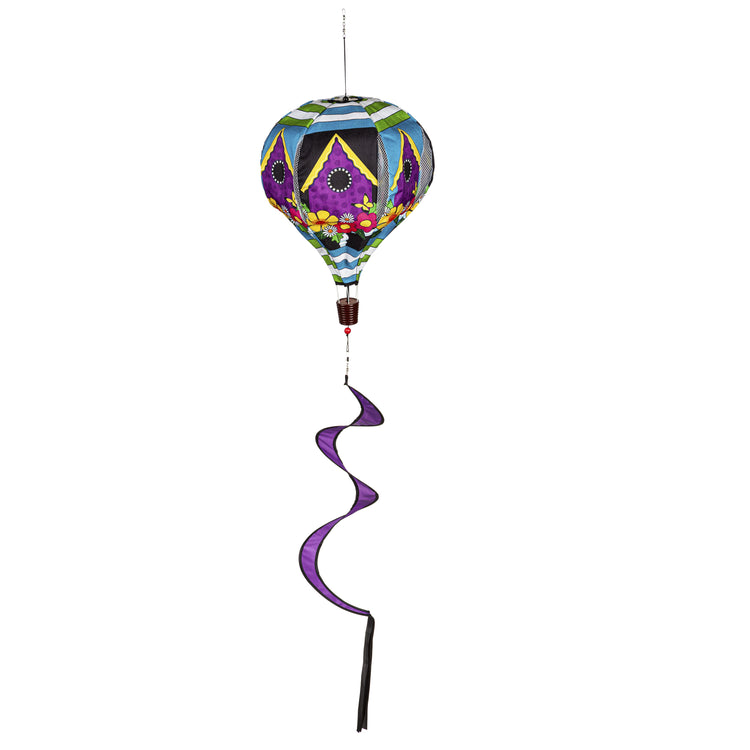Daisy Birdhouse Hot Air Balloon Spinner; 55"L x 15" Diameter
