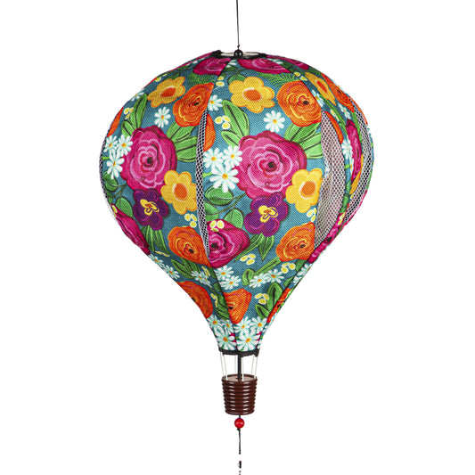 Floral Medley Hot Air Balloon Spinner; 55"L x 15" Diameter