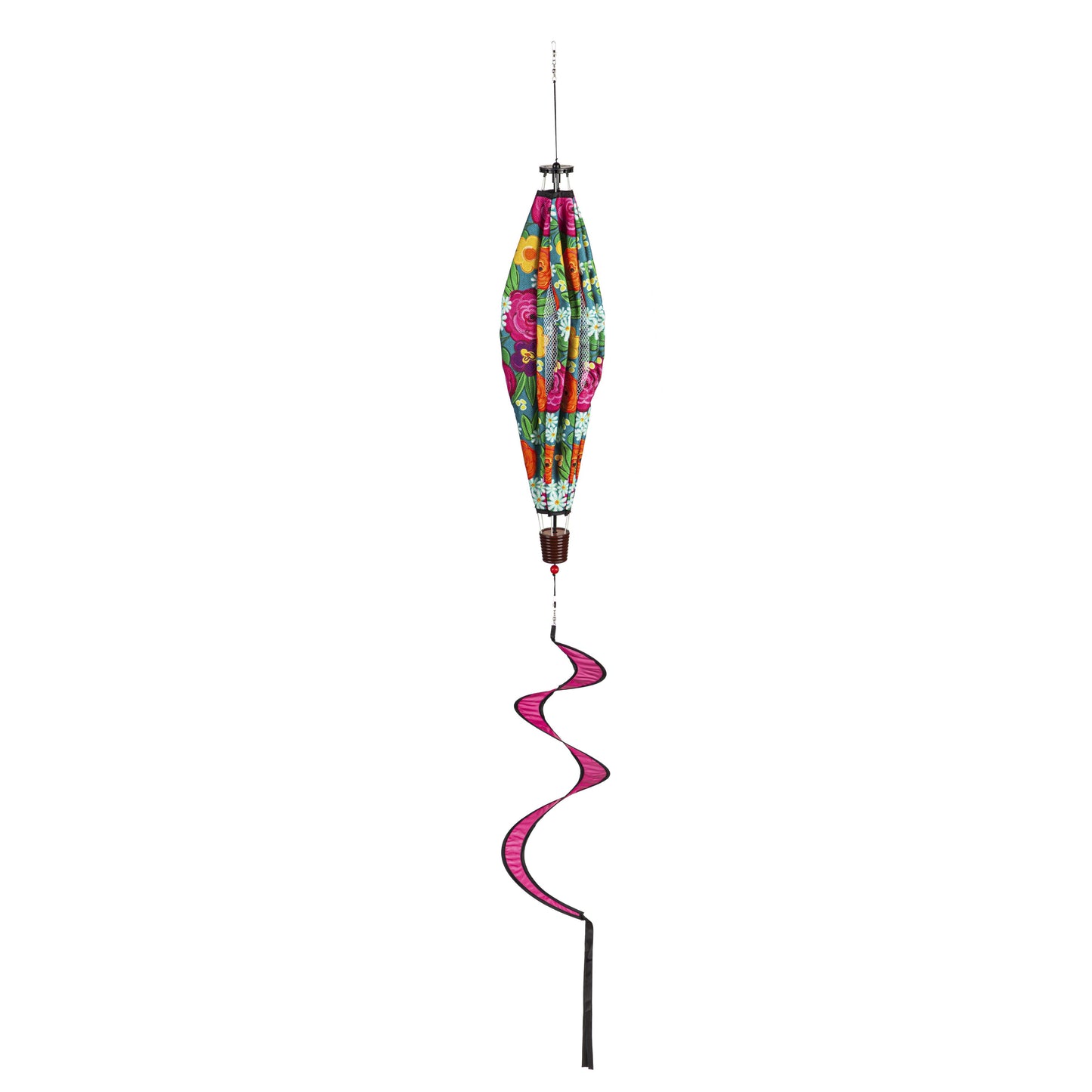 Floral Medley Hot Air Balloon Spinner; 55"L x 15" Diameter