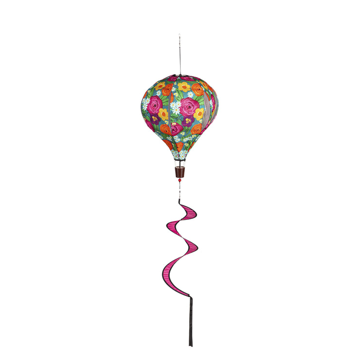 Floral Medley Hot Air Balloon Spinner; 55"L x 15" Diameter