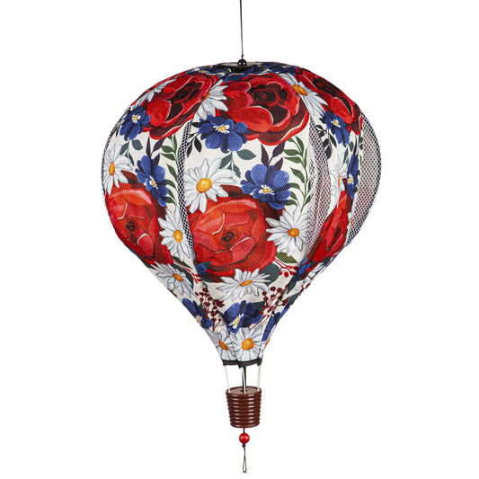 Patriotic Welcome to Our Home Hot Air Balloon Spinner; 55"L x 15" Diameter