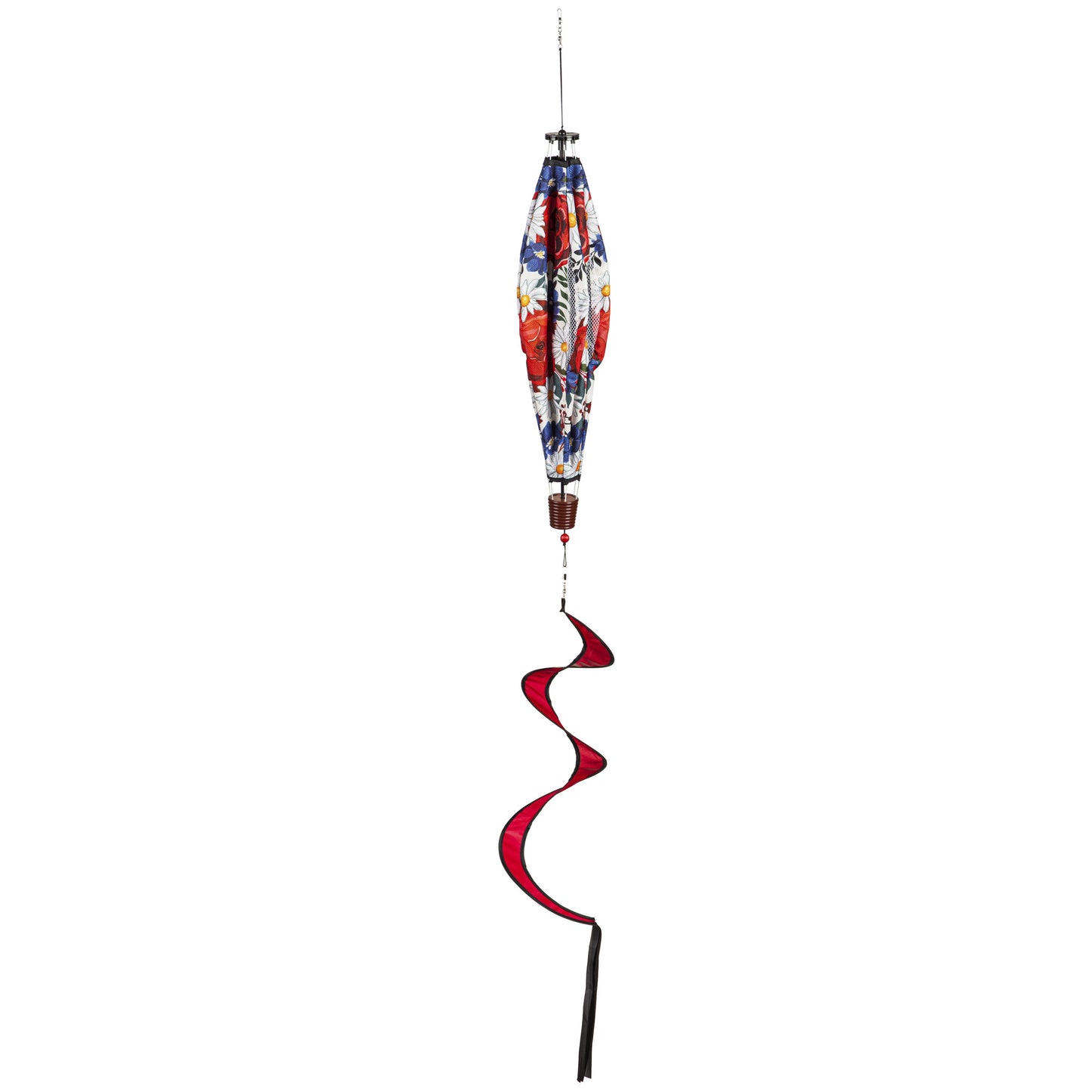 Patriotic Welcome to Our Home Hot Air Balloon Spinner; 55"L x 15" Diameter