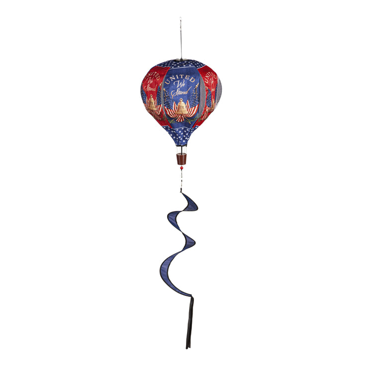 United We Stand Hot Air Balloon Spinner; 55"L x 15" Diameter
