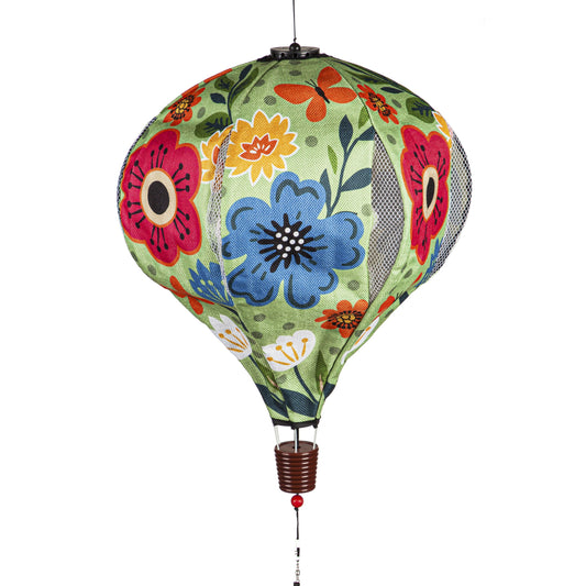 Summer Florals Hot Air Balloon Spinner; 55"L x 15" Diameter