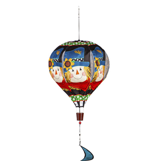 Scarecrow Friend Hot Air Balloon Spinner; 55"L x 15" Diameter