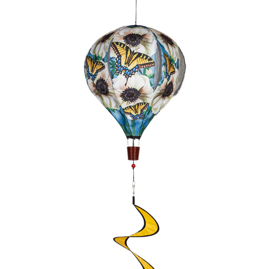 Anemone & Butterflies Hot Air Balloon Spinner; 55"L x 15" Diameter