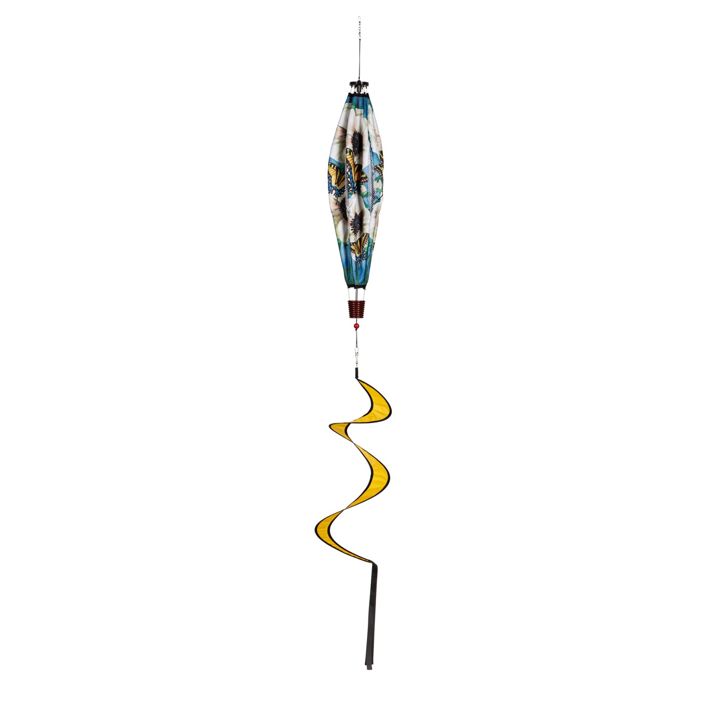 Anemone & Butterflies Hot Air Balloon Spinner; 55"L x 15" Diameter