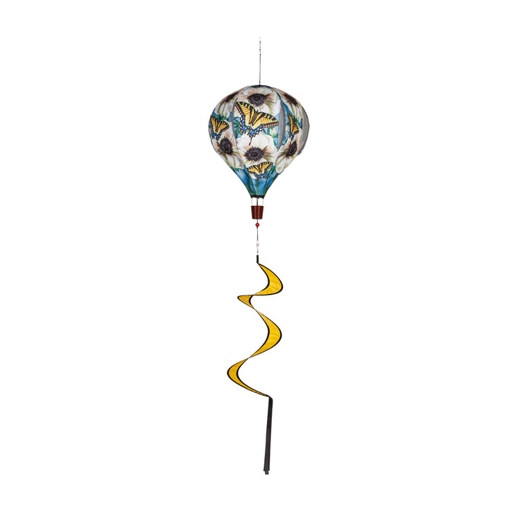 Anemone & Butterflies Hot Air Balloon Spinner; 55"L x 15" Diameter